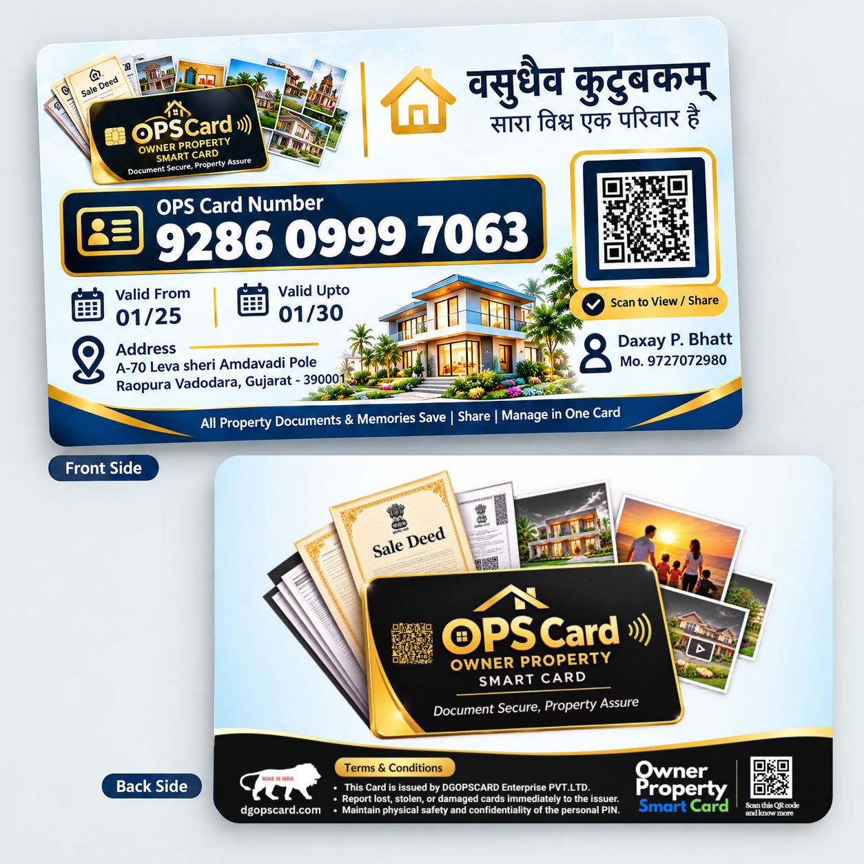 Owner Property Smart Card Physical Mockup